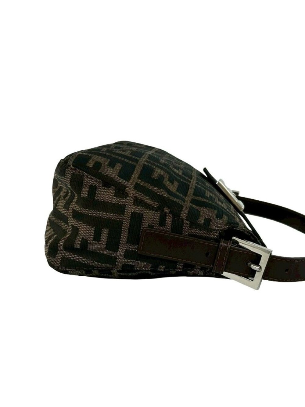 ★SOLD★ Fendi Zucca FF Logo Canvas Leather Shoulder Bag Brown - Picture 6 of 10